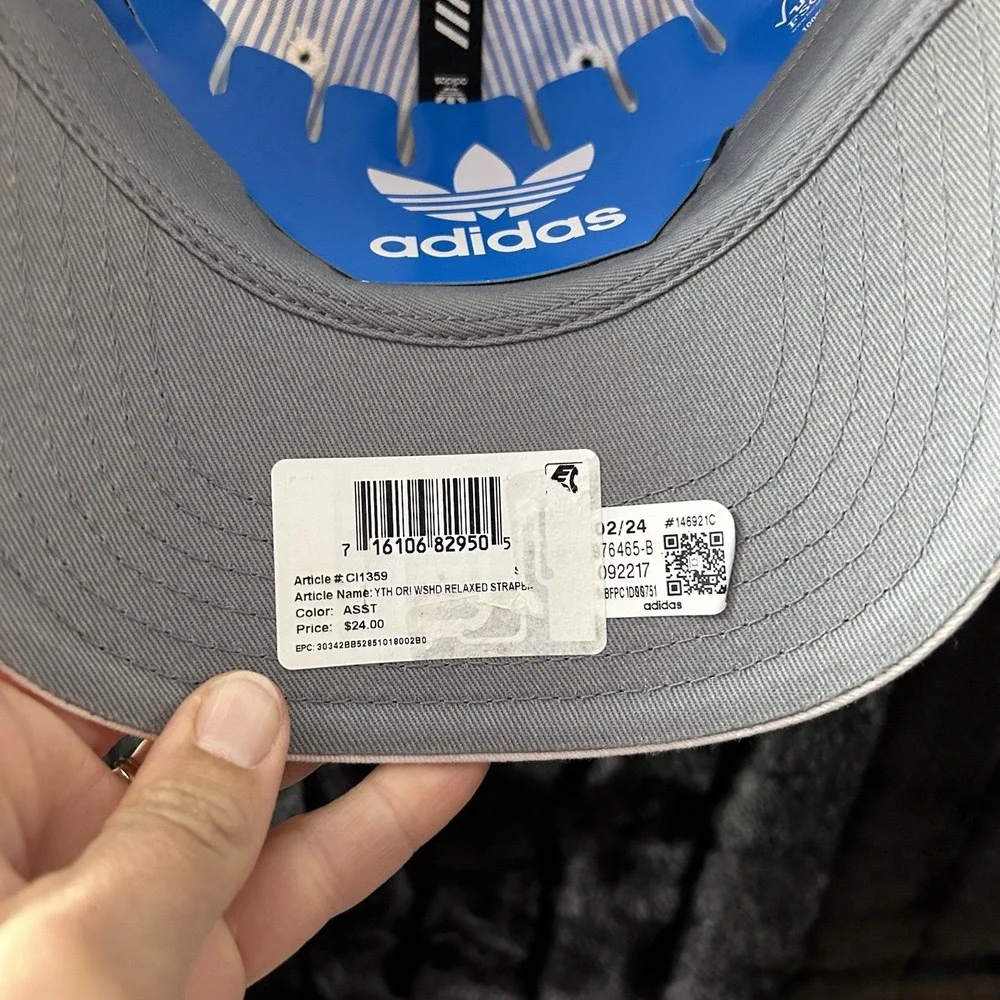 Adidas Youth Fit Cotton Dri Washed White Relaxed Ball Cap Hat NEW (Y1)